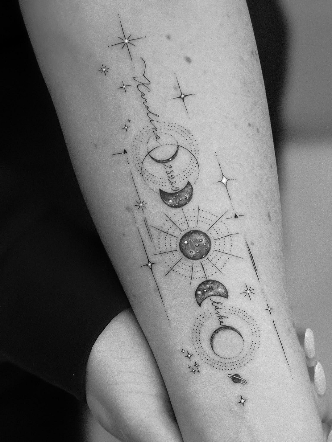 Galaxie - jemné tetování Brno
